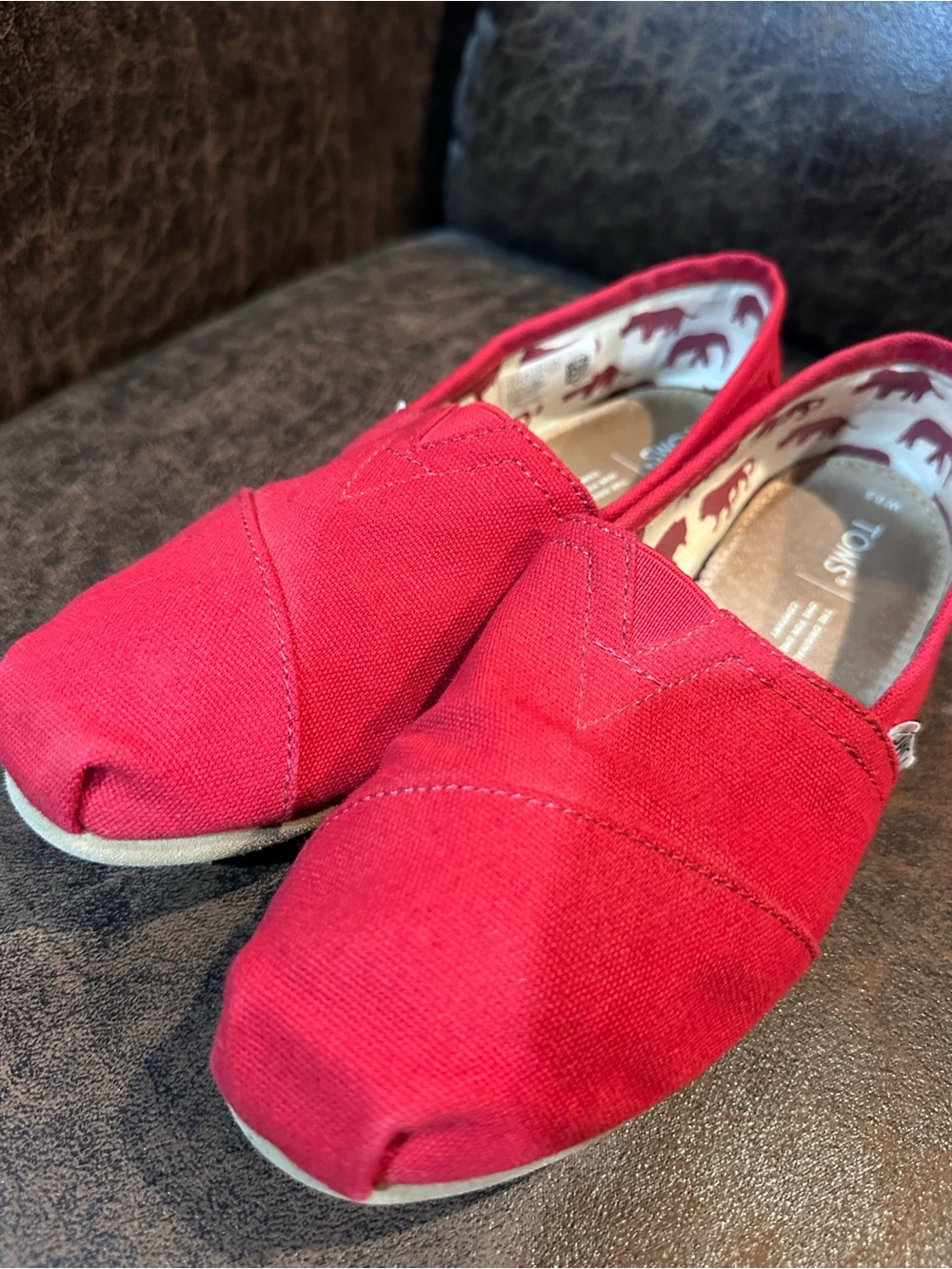 Red atoms Canvas Slip-On Shoes